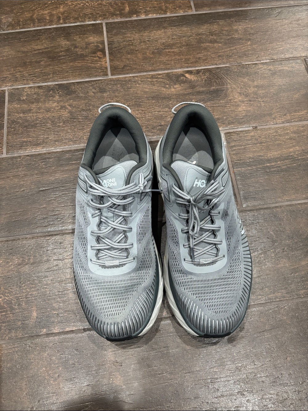 Hoka Men's Light Gray Athletic Running Shoes
